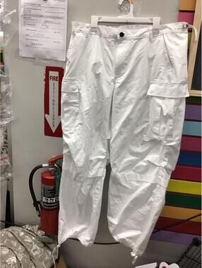 Kbb kahlana womens wide leg baggy pocket pants size XL white new target
